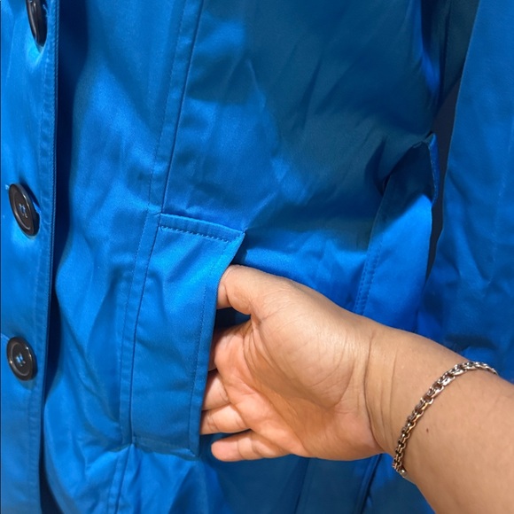 Cotton Candy Vibrant Blue Trench Coat - Picture 5 of 10